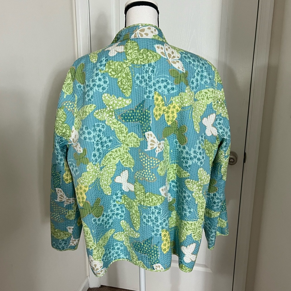 Reversible Light Weight Jacket 2x Butterflies Flo… - image 8